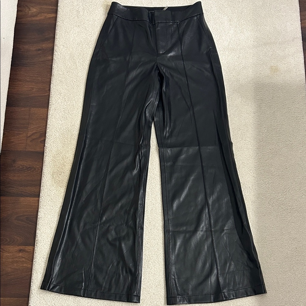 Alice + Olivia Black Leather Pants